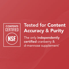 Theralogix TheraCran Max NSF-certified label close-up indicating purity