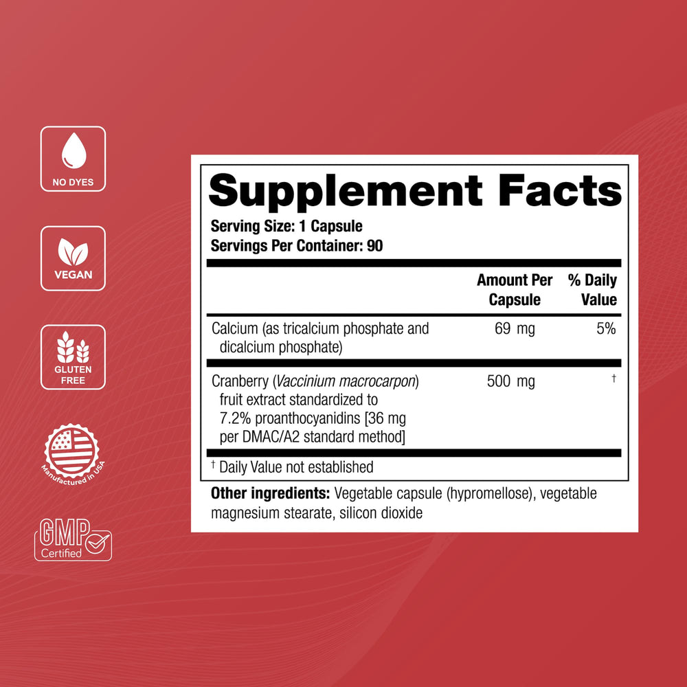 Theralogix TheraCran One Mannose One vegan and gluten-free formulation for dietary choices.