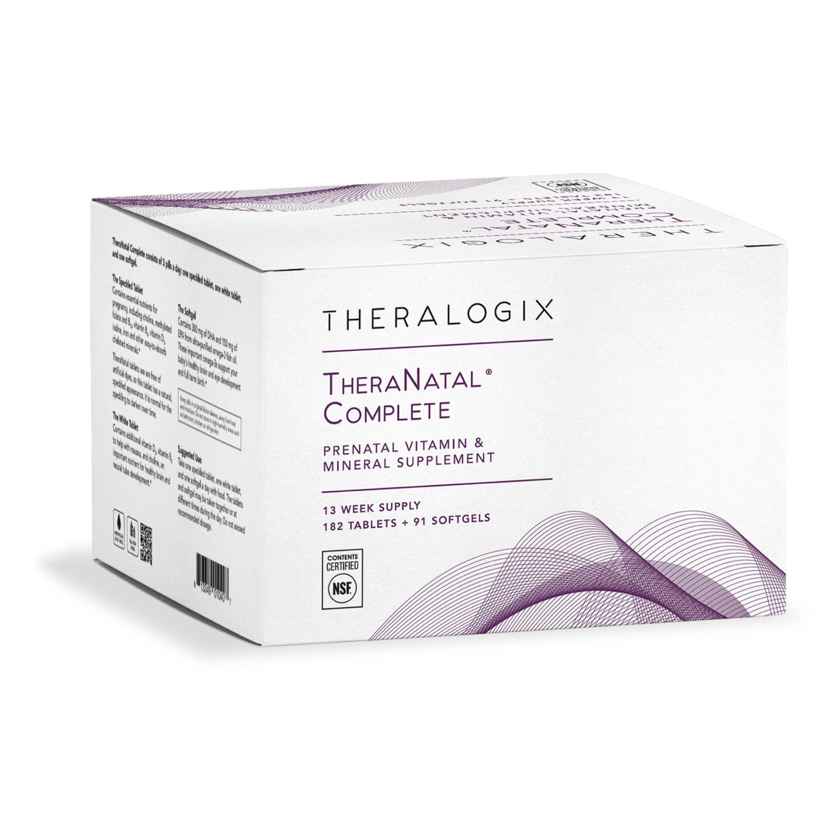 Theralogix TheraNatal bottle front showing complete prenatal support for moms