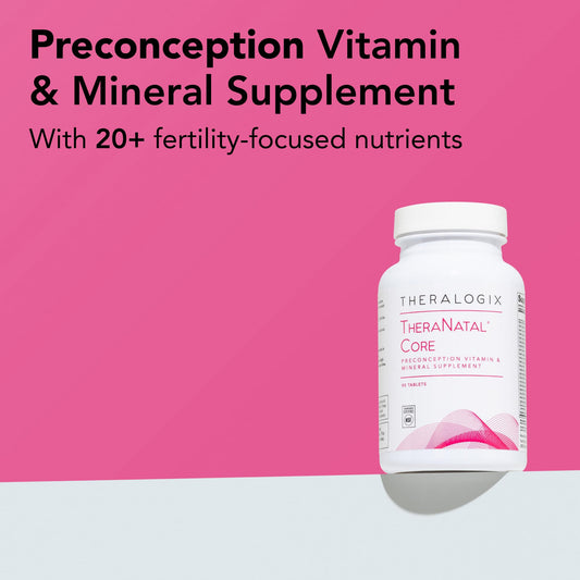 Theralogix TheraNatal Core bottle back showing NSF-certified potency