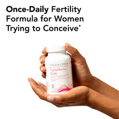 Tablets closeup indicating daily fertility support with TheraNatal Core