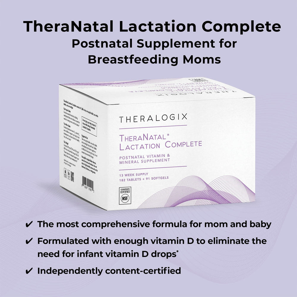 Theralogix TheraNatal DHA softgels close-up for postnatal support.