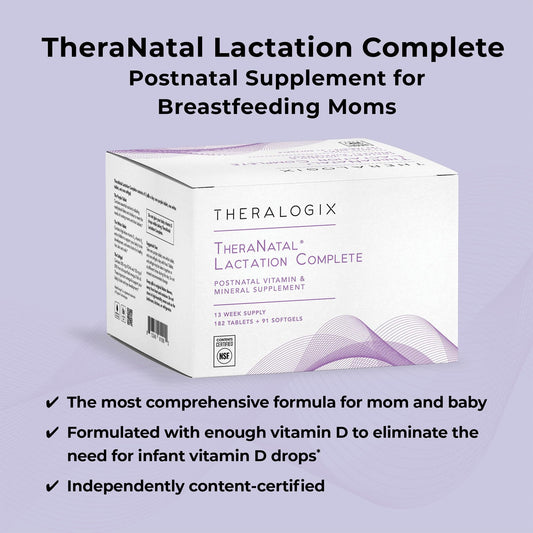 Theralogix TheraNatal DHA softgels close-up for postnatal support.