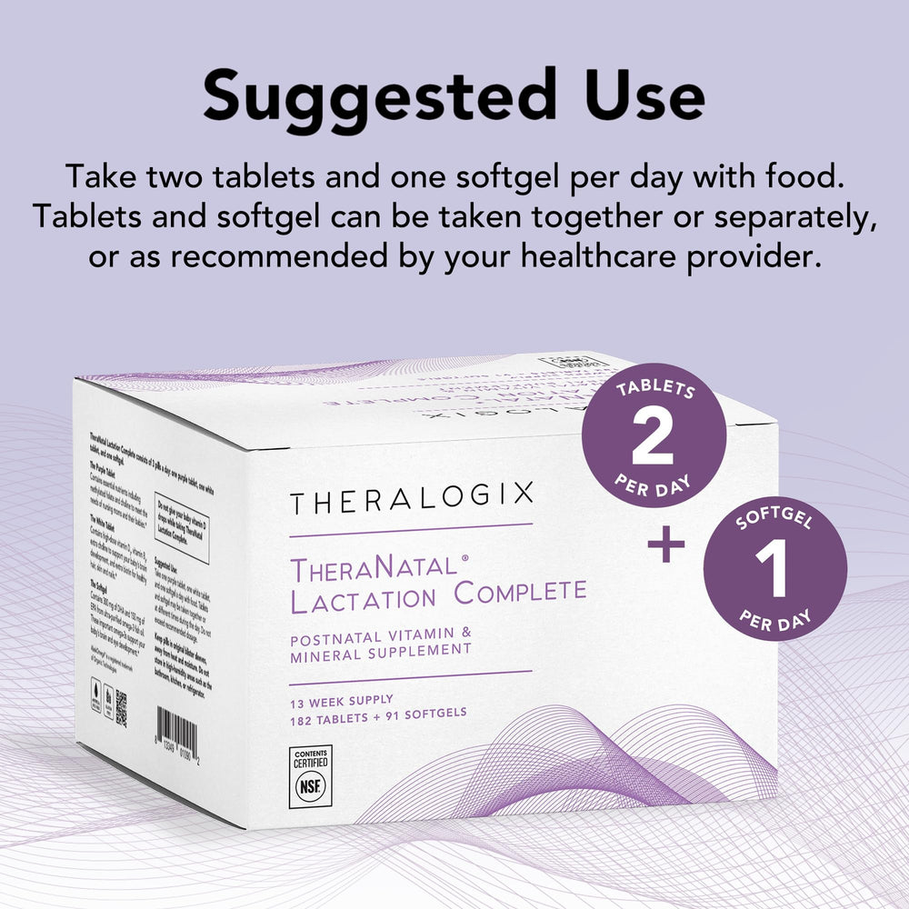 NSF certification seal and ingredients close-up on TheraNatal.