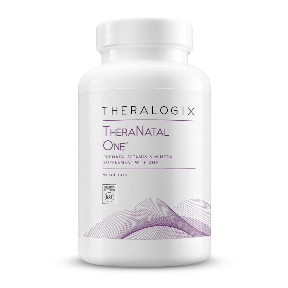 Theralogix TheraNatal One softgel bottle for prenatal nutrition and support