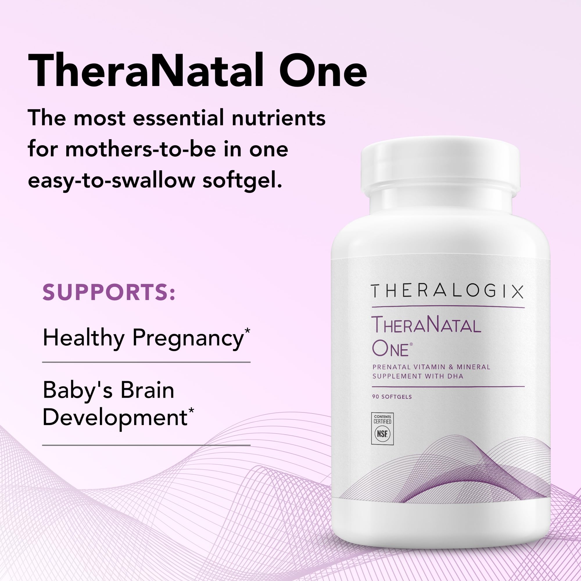 Theralogix TheraNatal One bottle highlighting vitamin D3 support