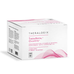 TheraNatal OvaVite bottle front by Theralogix showing prenatal support and NSF purity