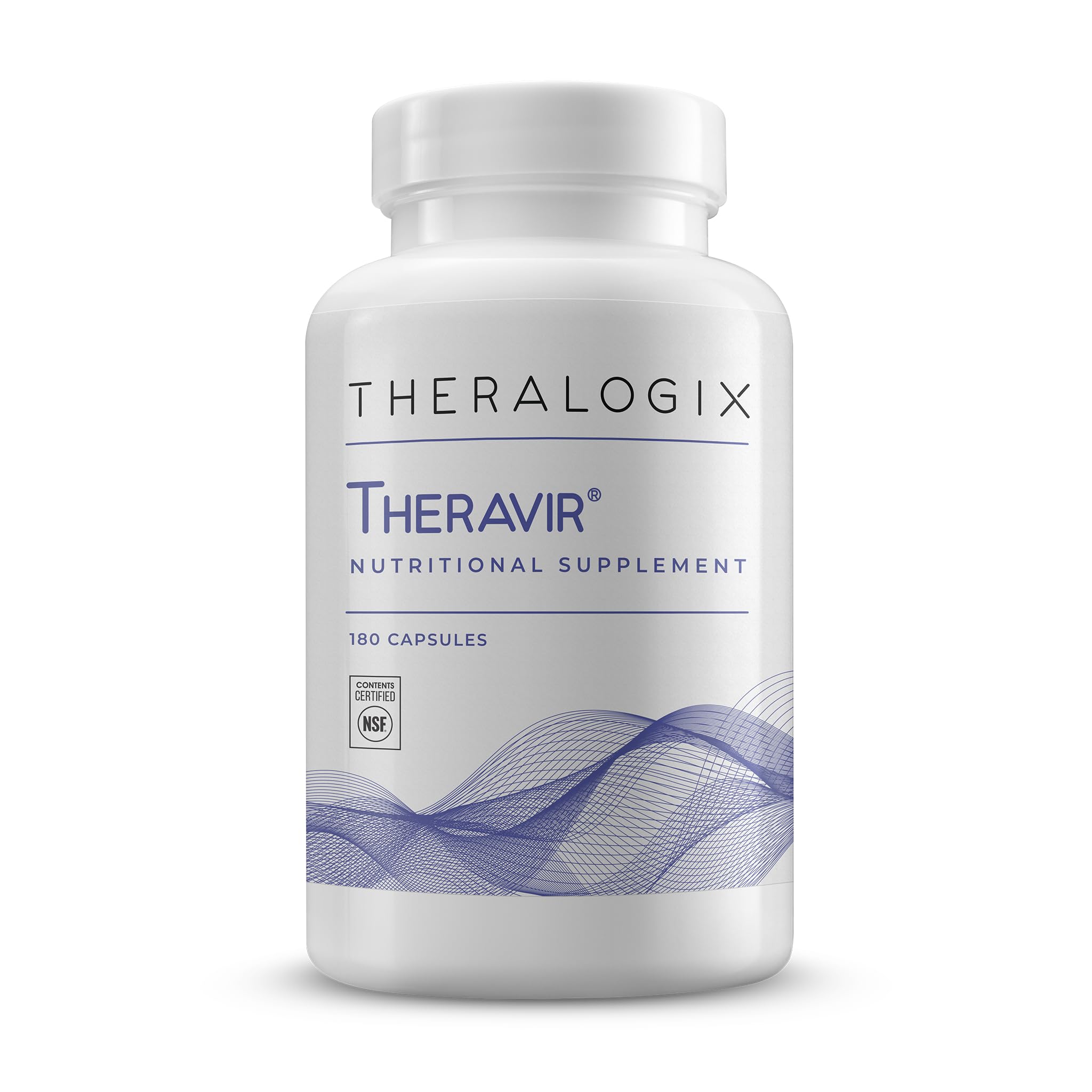 Theralogix Theravir immune bottle front shows packaging for daily support