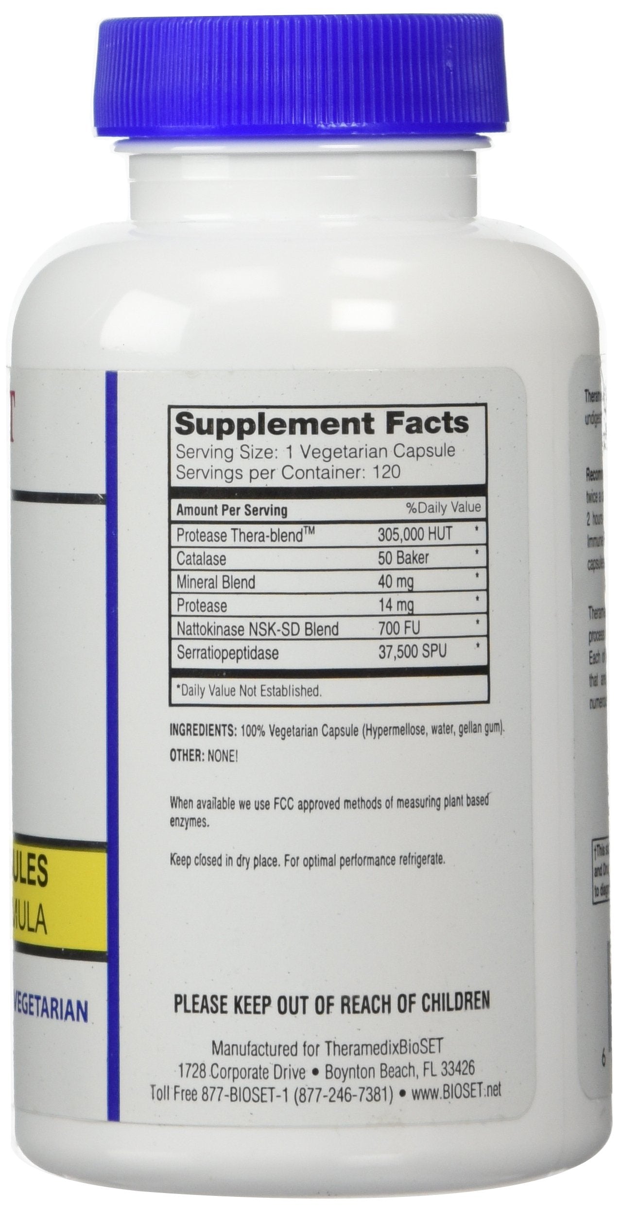 Theramedix BioSet Immune capsules close-up showing vegan formula.