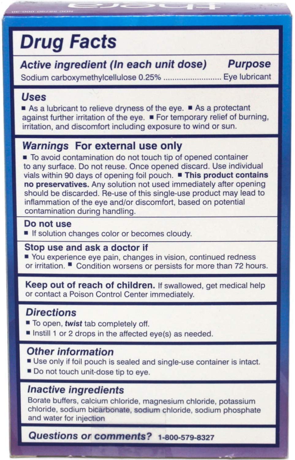 TheraTears drops vial highlights single-use, sterile application
