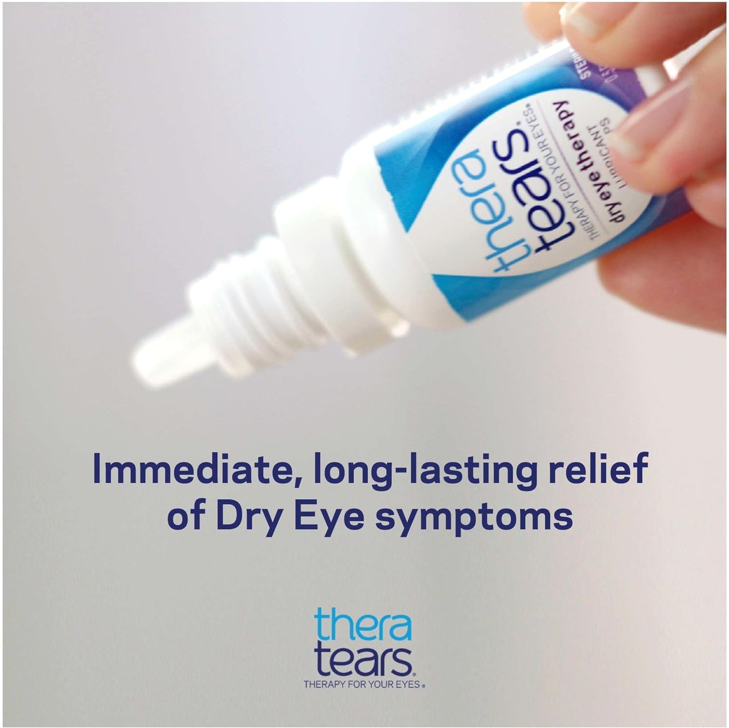 TheraTears moisture-balance bottle image emphasizes eye comfort