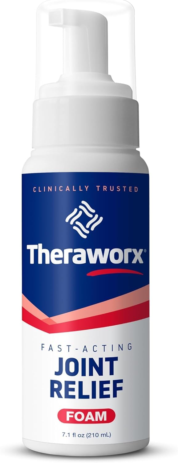 Theraworx fast-acting foam dispense in hand for easy application
