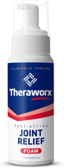 Theraworx fast-acting foam dispense in hand for easy application