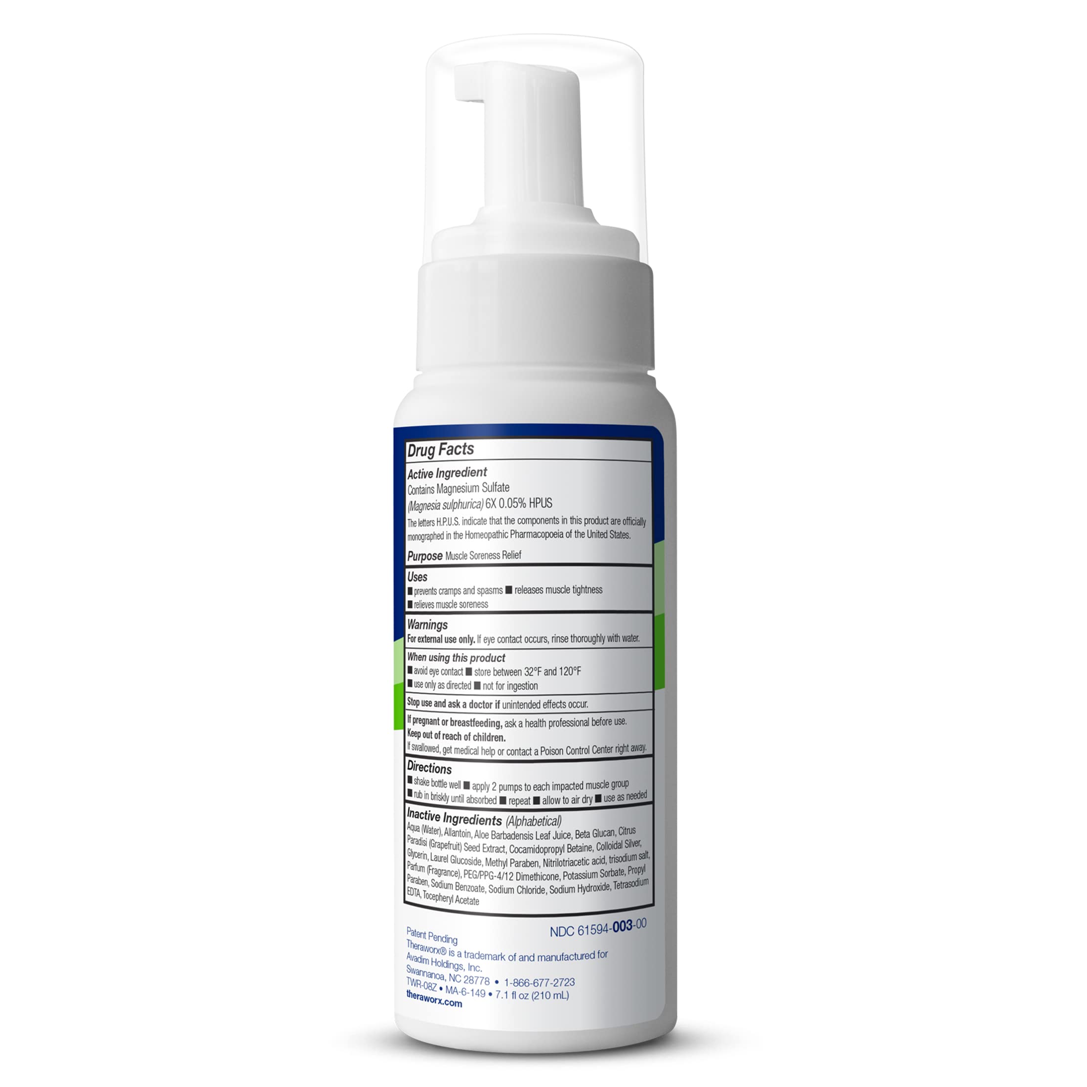 Theraworx Relief Foam applied to skin after activity for comfort