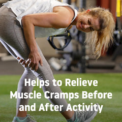 Magnesium sulfate blend powers temporary post-cramp comfort with Theraworx Relief.
