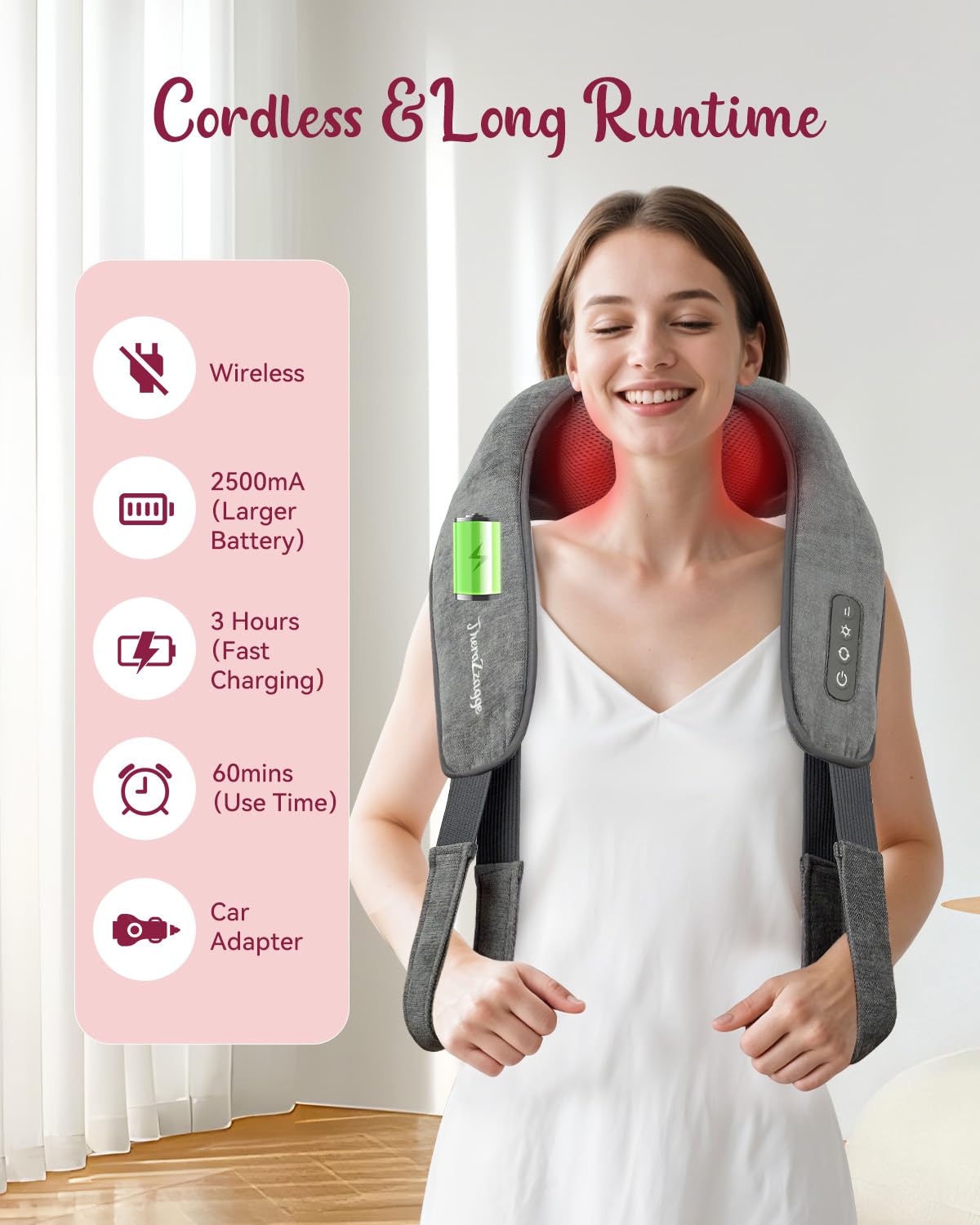 THERAZZAGGE adjustable-intensity lets you tailor massage strength