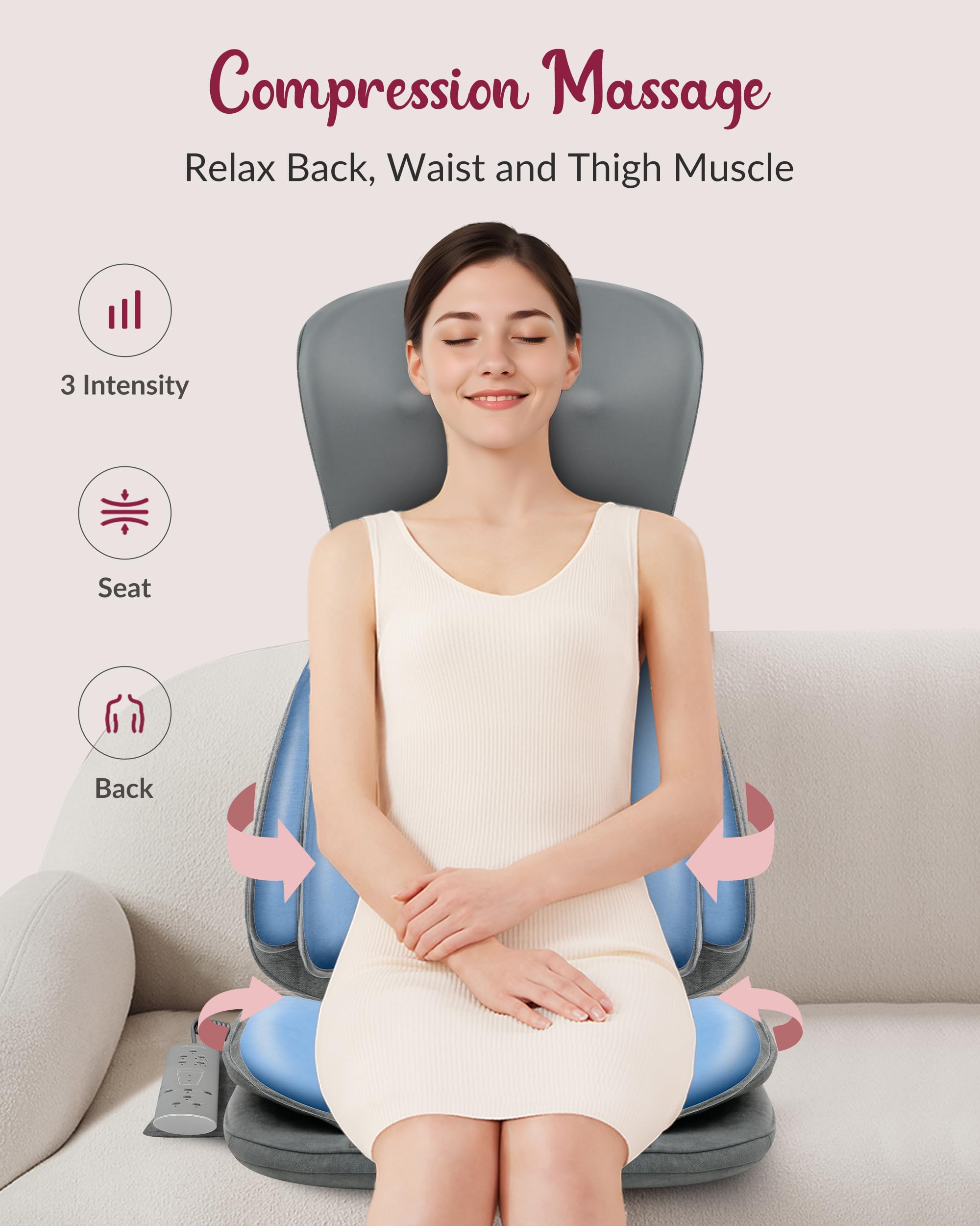 THERAZZAGGE compression massage with three levels for office comfort.