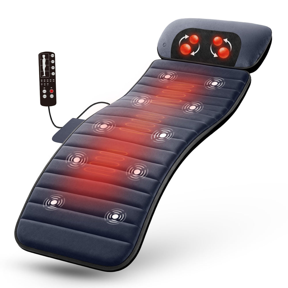 THERAZZAGGE full body massage mat in use for back relief and relaxation
