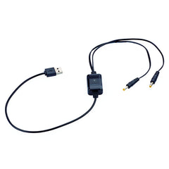 Therm-ic USB charging cable for insole batteries, ideal for travel charging on the go.