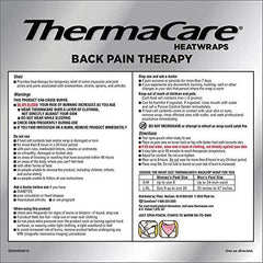 ThermaCare heat wrap placed on the back for discreet, portable relief