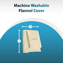 Washable flannel cover on Thermotech Mini for easy care.