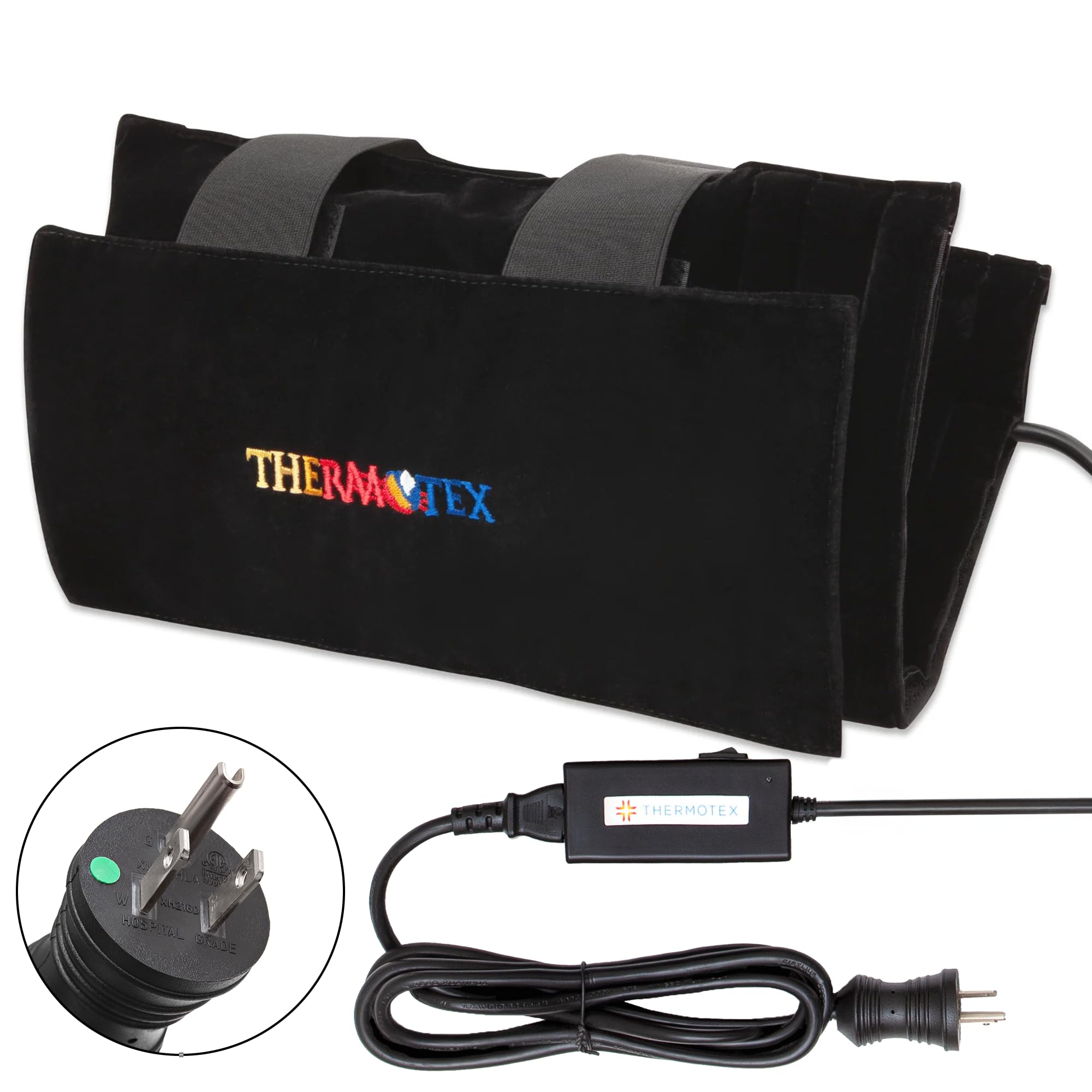 Thermotex far infrared knee pad with two inserts delivers targeted warmth for joint comfort.