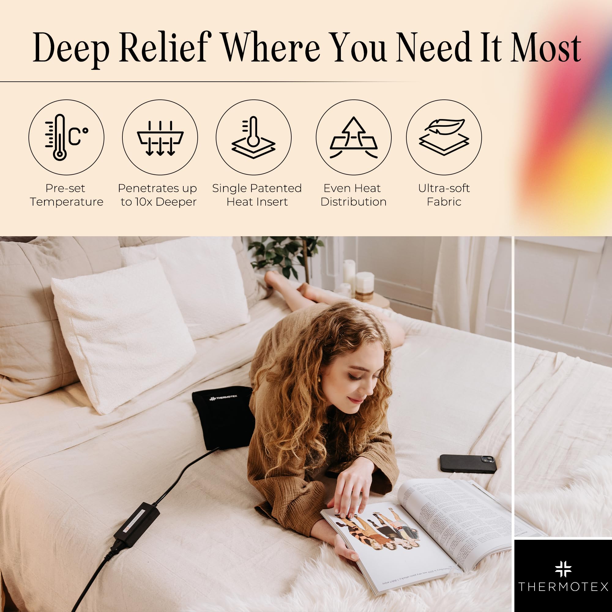 Thermotex Gold washable cover close-up for easy care