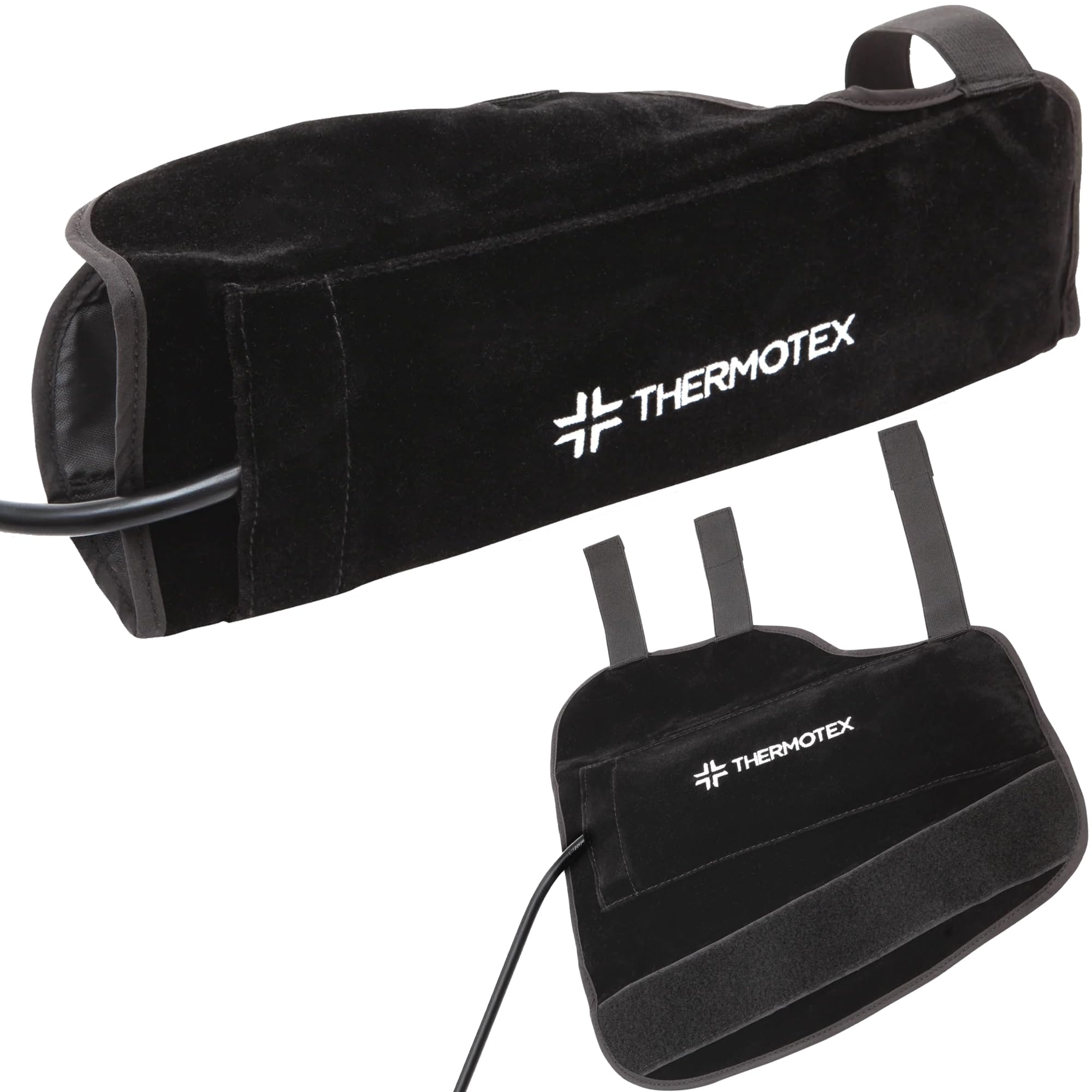 Thermotex left wrist heating pad front view showing a compact, ergonomic design for targeted warmth.