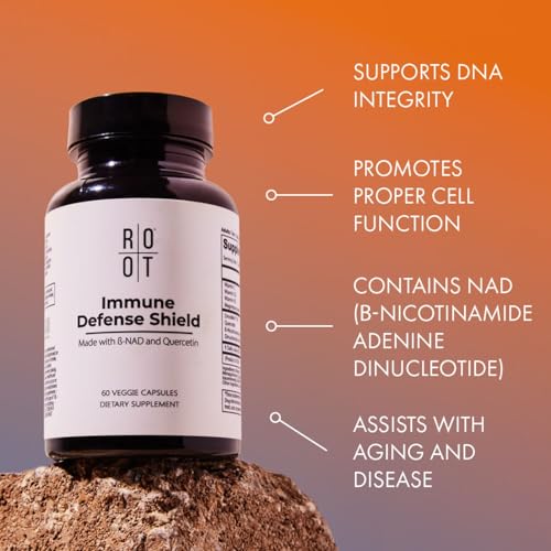 TheRootBrands Root Wellness Immune bottle label highlights essential vitamins and minerals.