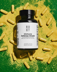 TheRootBrands Root Wellness Immune quercetin label emphasizes flavonoid content for resilience.
