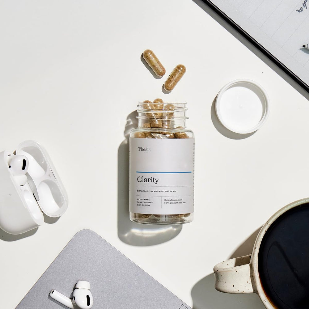 THESIS Clarity bottle highlights caffeine content for energy support