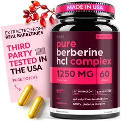THINBI Berberine capsules in bottle front promote wellness and easy daily use.