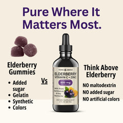 Close-up of elderberry extract in Think Above formula for wellness.