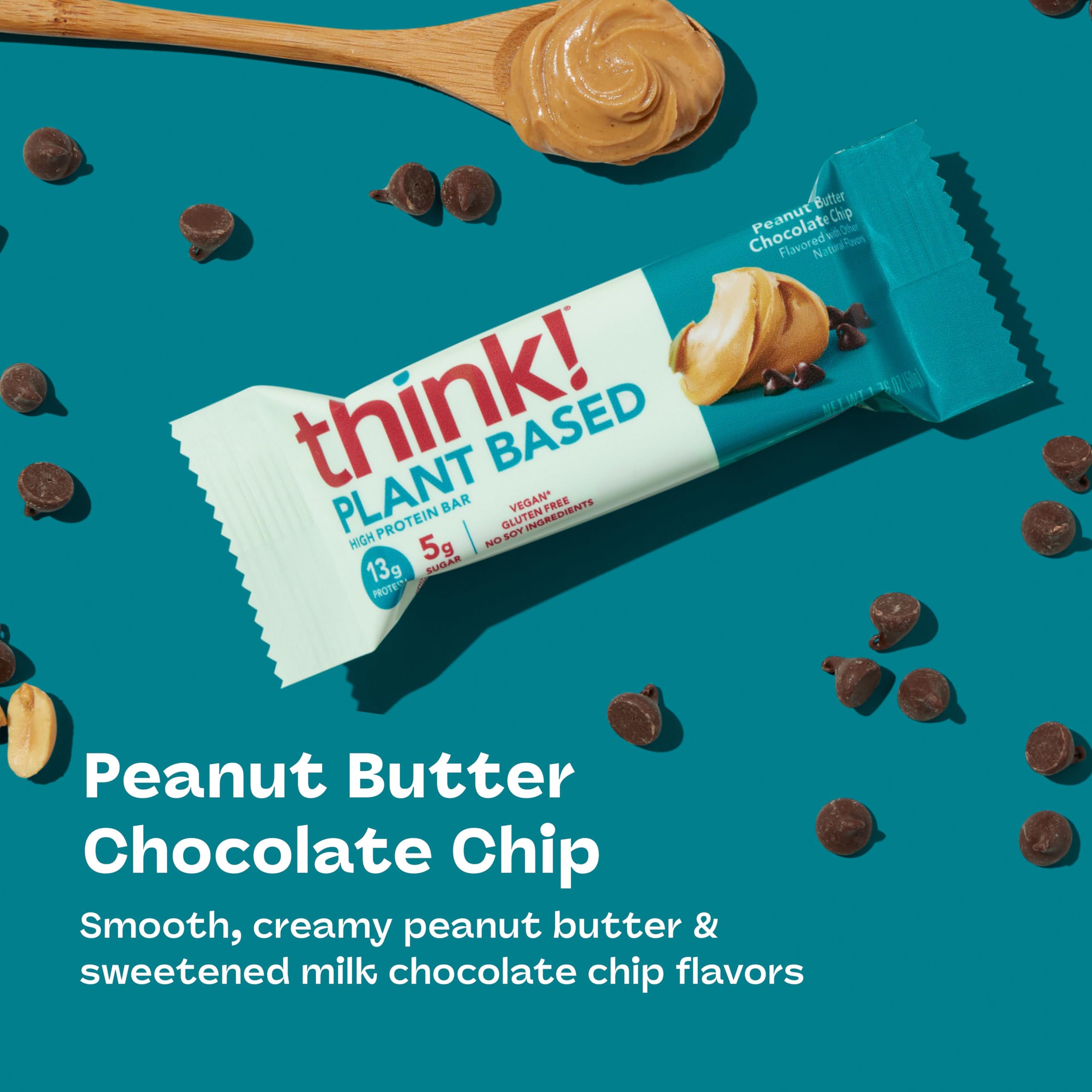 Think! ingredients label notes non-GMO and no artificial sweeteners.
