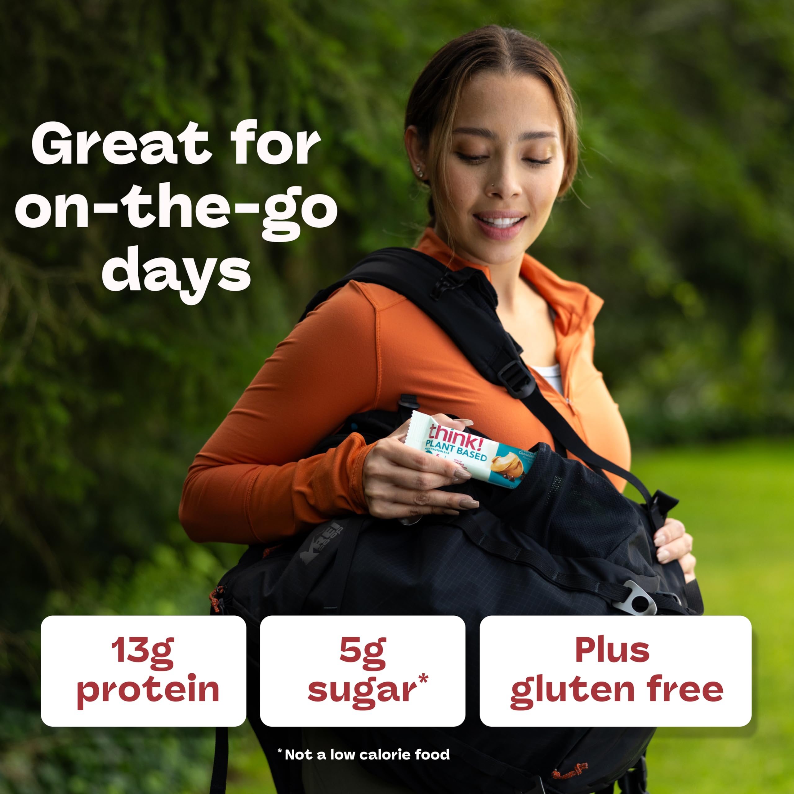 Think! 10-bar display emphasizes convenient daily snack option.