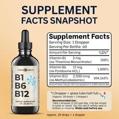 Think Above B1 B6 B12 glass bottle preserves potency while keeping taste intact