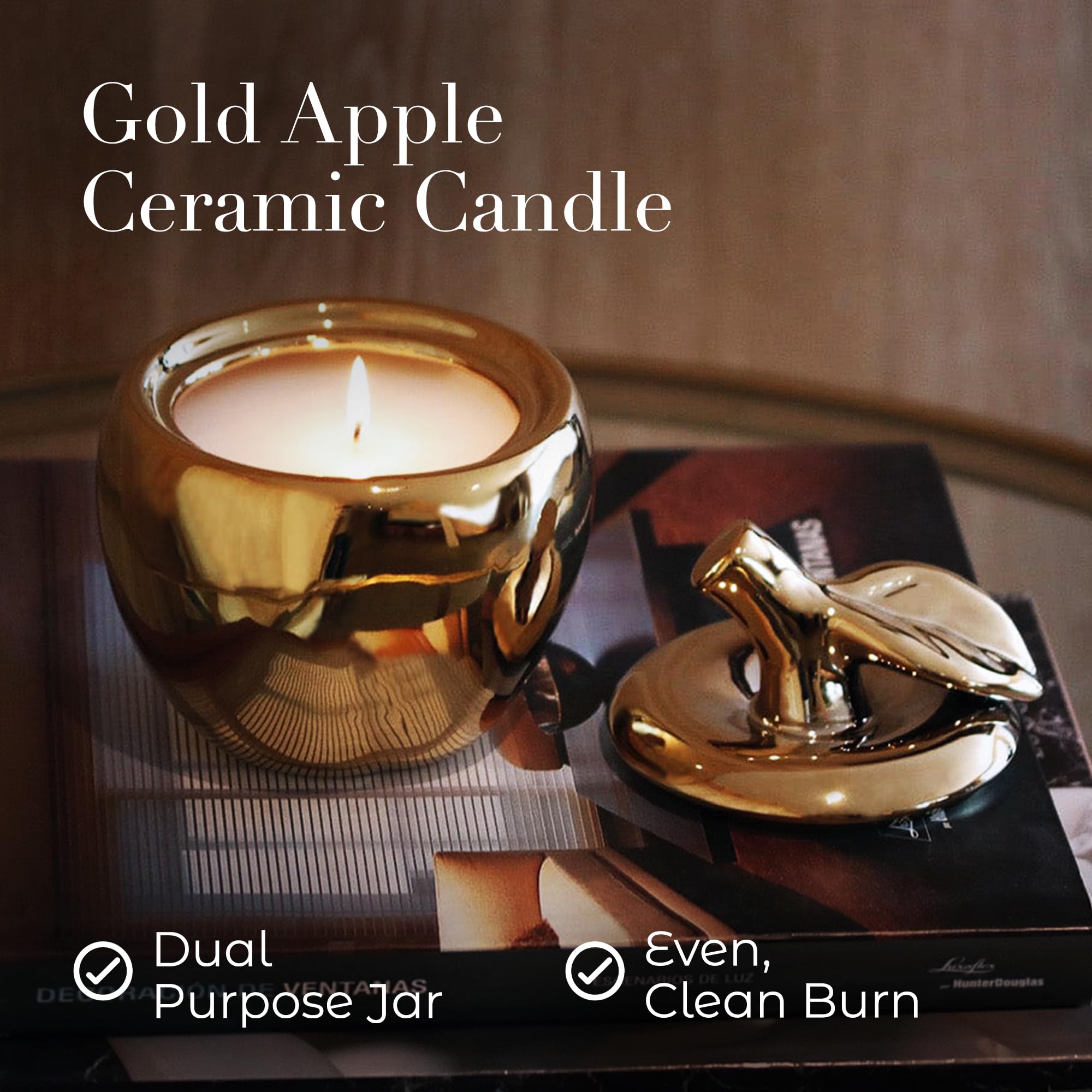 Thompson Ferrier cotton wick apple candle for a clean burn.