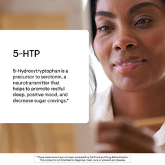 Close-up of THORNE 5-HTP capsules inside the bottle