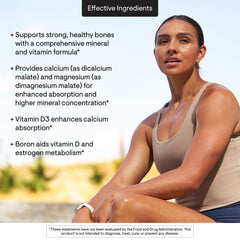 THORNE Advanced Bone Support bottle side view lists dosage options for planning.