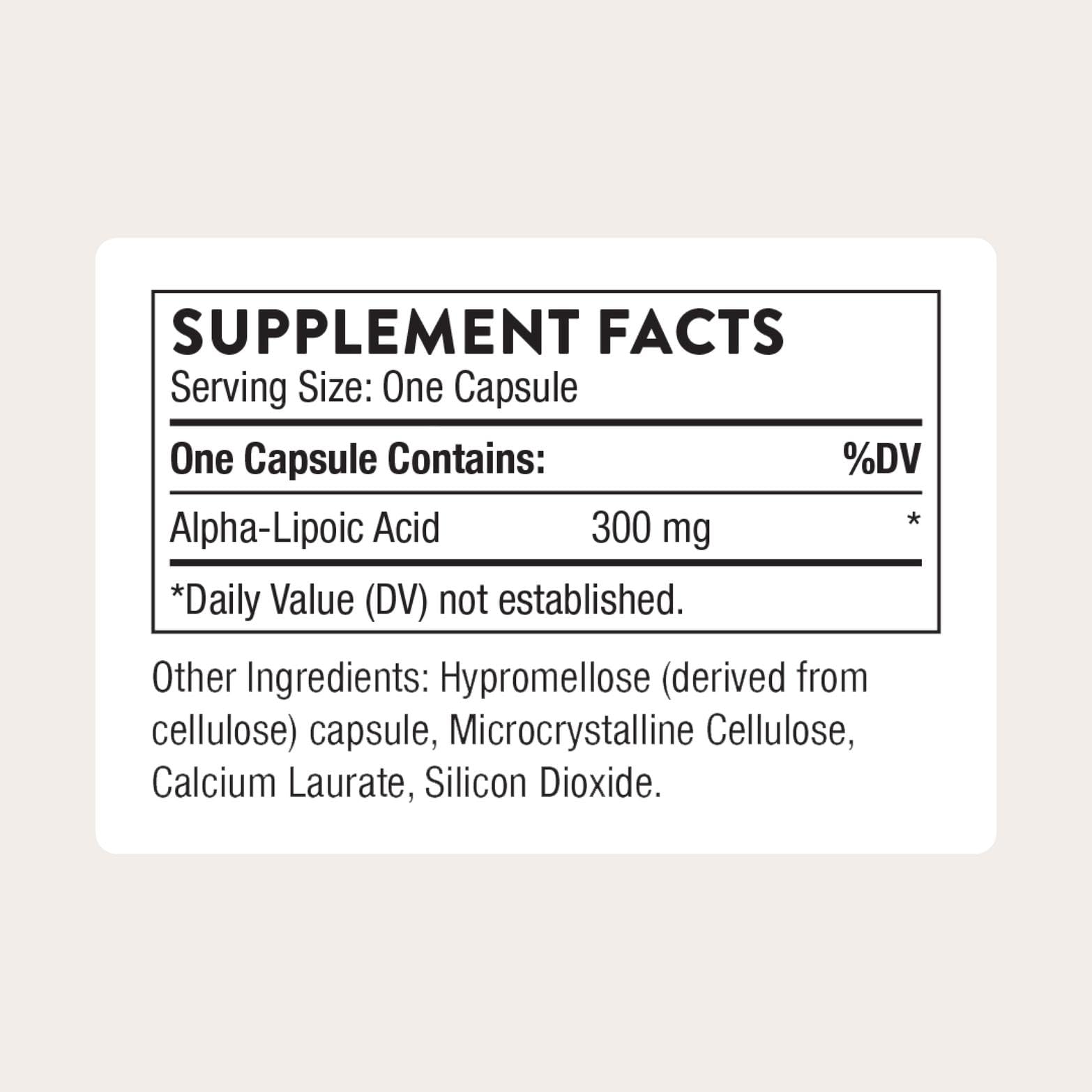 Closeup of capsules showing THORNE Alpha-Lipoic Acid for brain and nerve health.