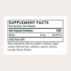 THORNE Biotin capsules close-up highlighting daily use.