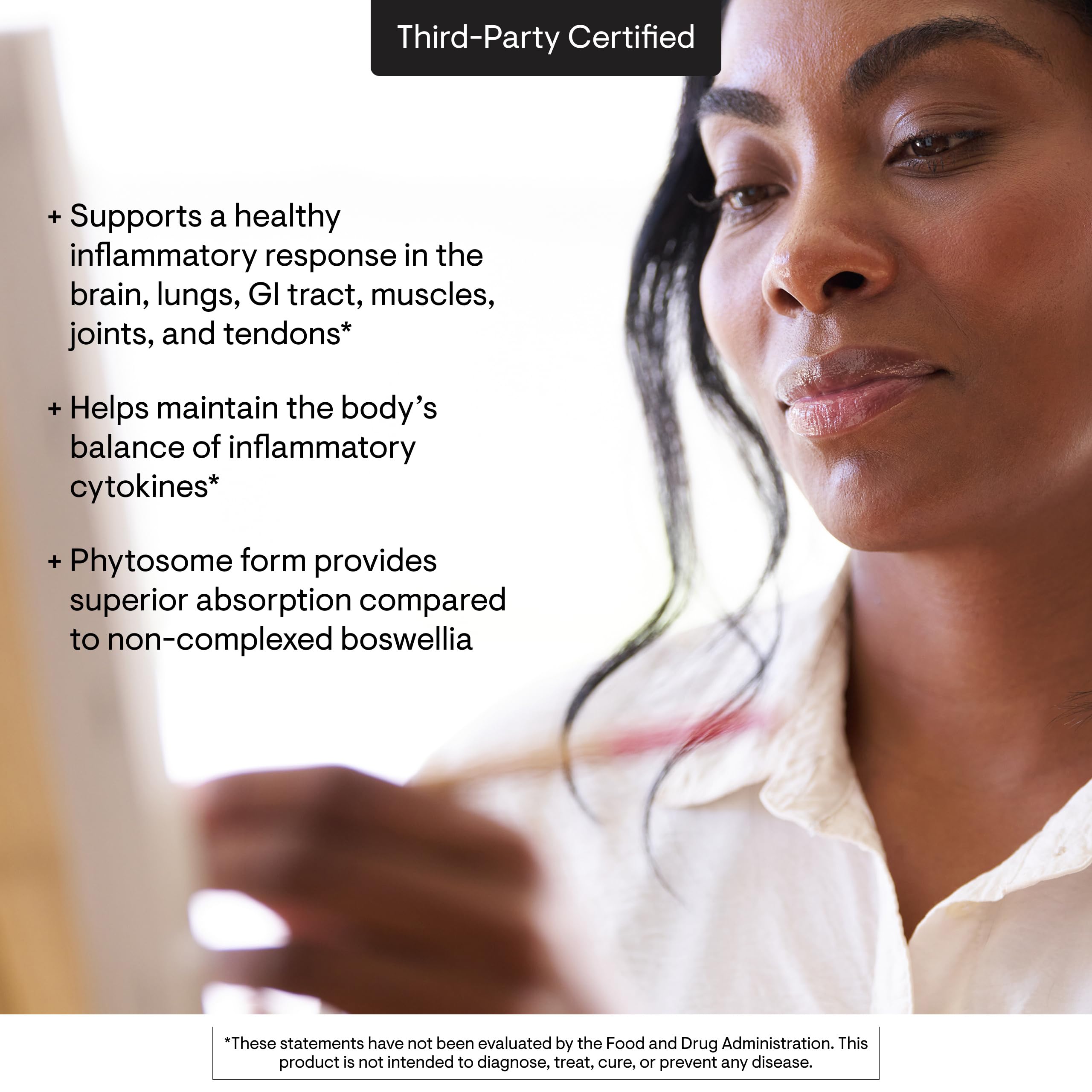 THORNE Boswellia Phytosome dosage table suggests clear serving guidance.
