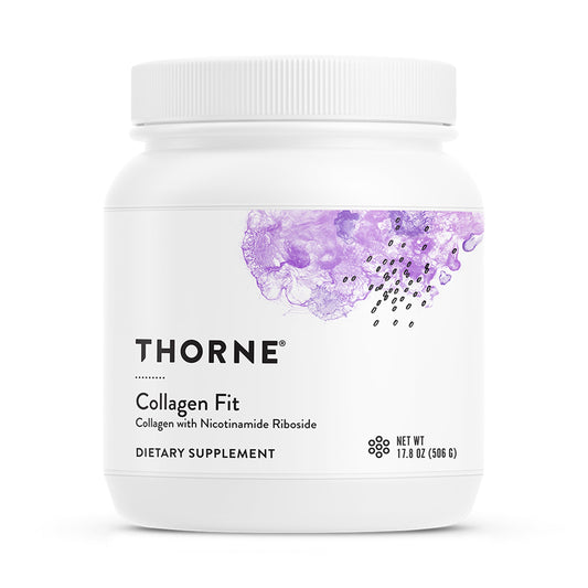 THORNE Collagen Fit unflavored powder with scoop for easy daily mix