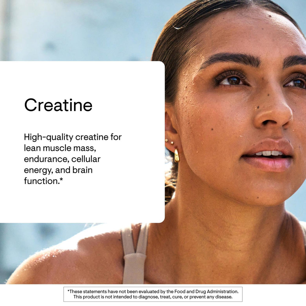 THORNE Creatine bottle close-up emphasising cognitive and athletic focus