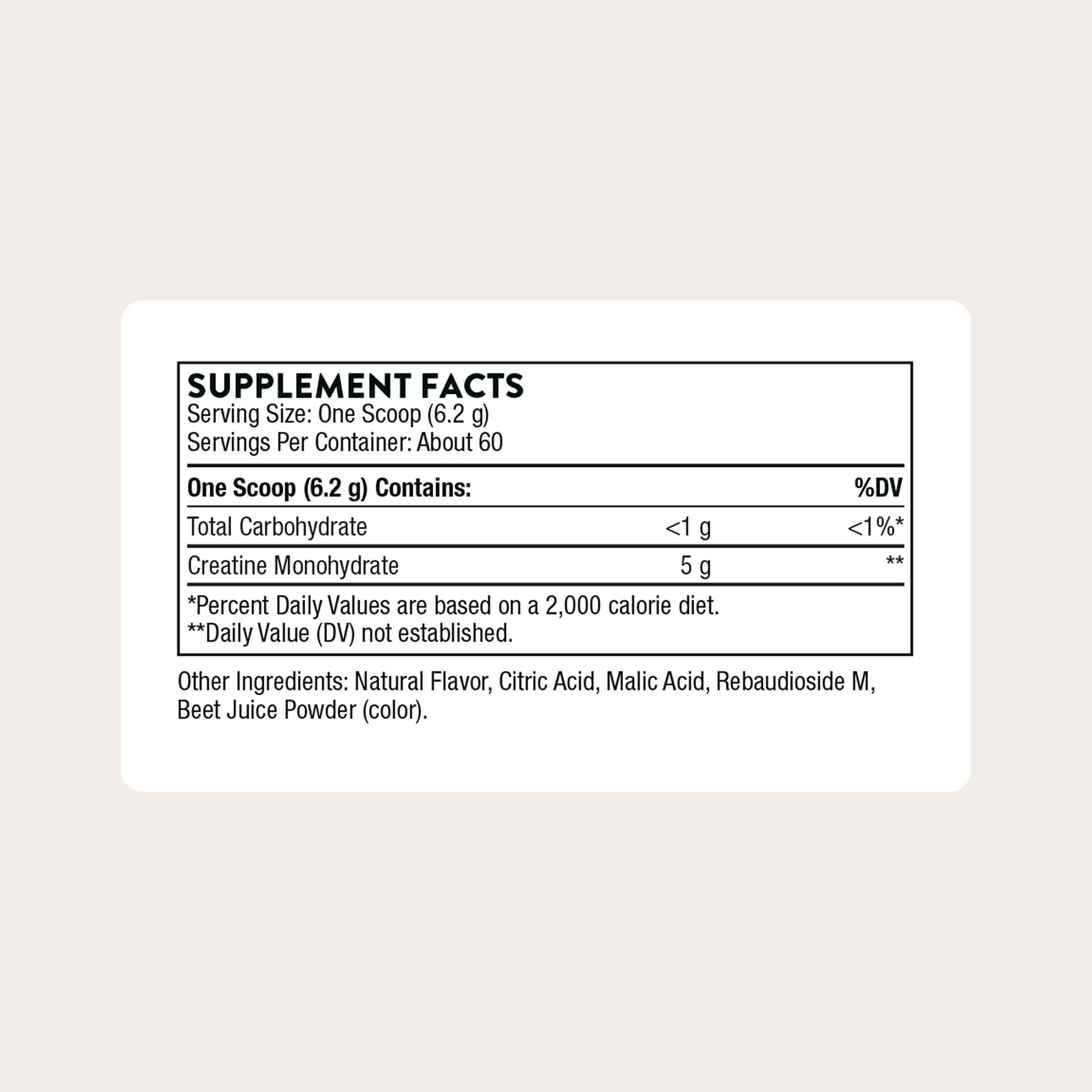 THORNE Creatine jar label close-up with NSF certification for sport.