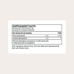THORNE Creatine jar label close-up with NSF certification for sport.
