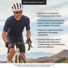 THORNE Creatine micronized powder close-up highlighting fine texture for rapid mixing.