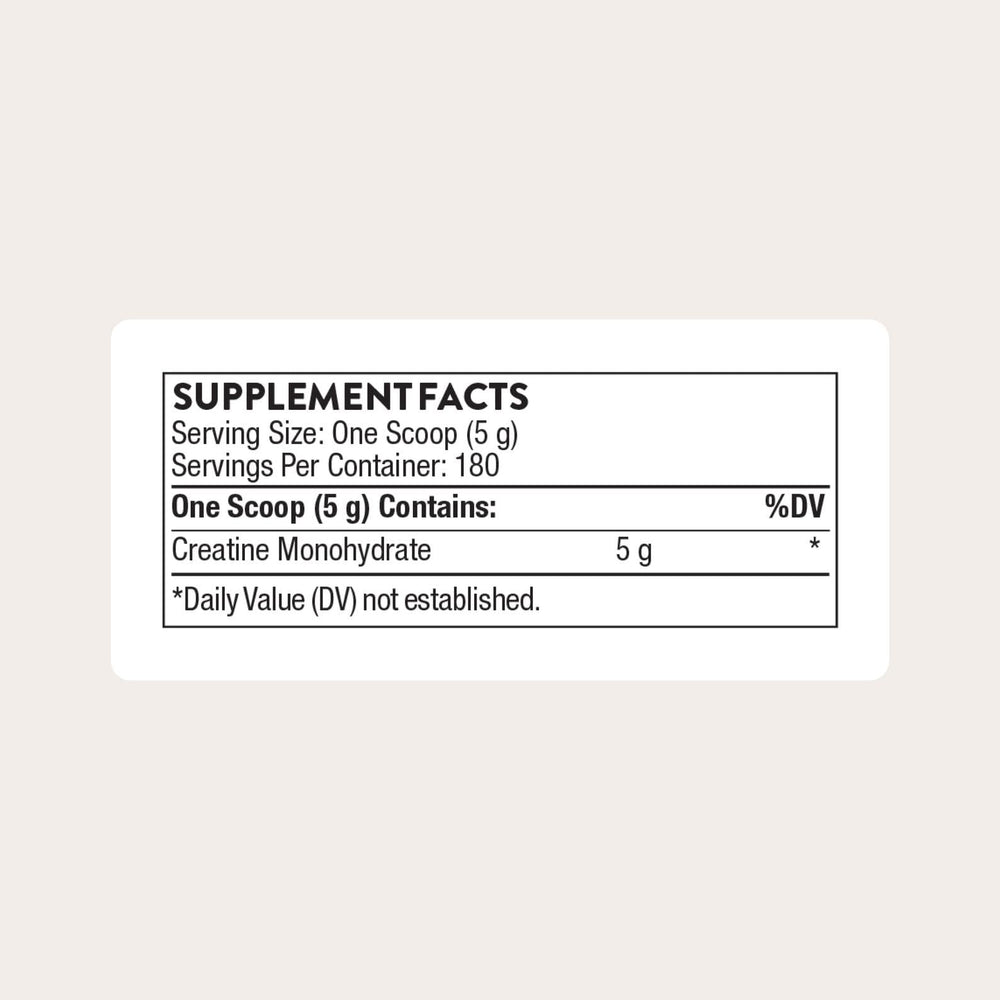 THORNE Creatine powder scoop for precise servings and easy mixing.