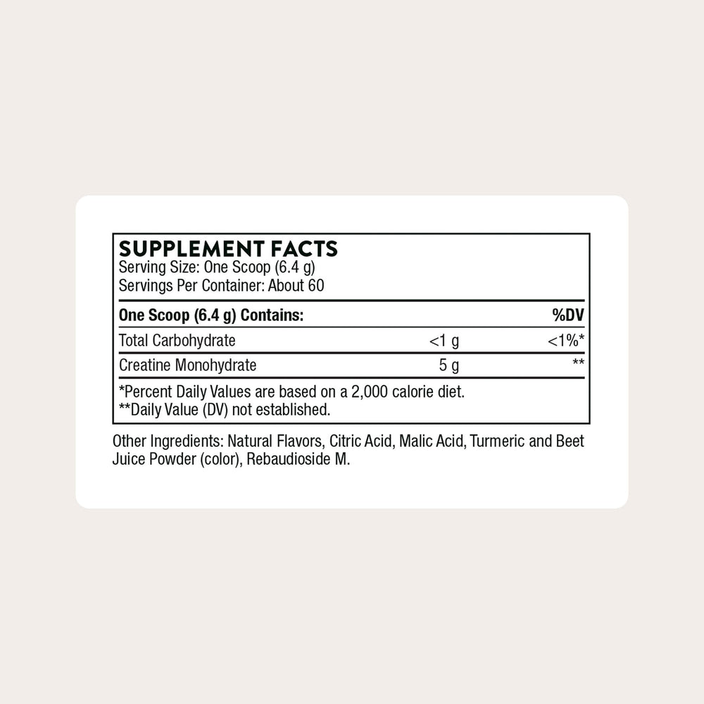 THORNE Creatine scoop dispensing powder for precise serving and convenient pre workout use.