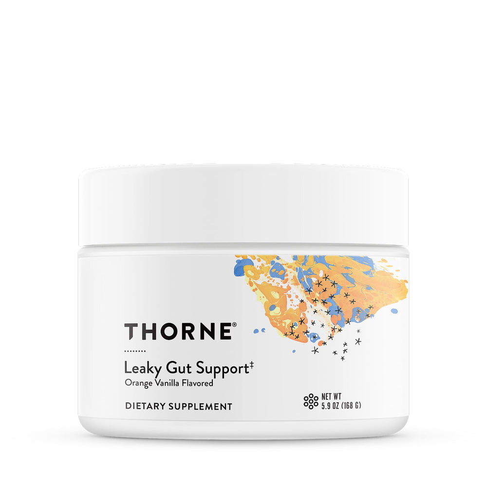 THORNE EnteroMend bottle cap showing a secure seal for freshness and gut health support.